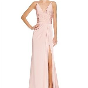 Faviana Couture Faille Satin Draped Gown Size 2